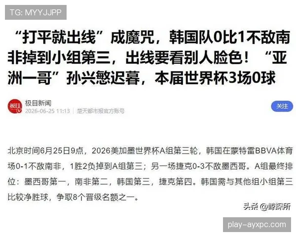 韩国出局背后：两连败导致第三名竞争落后
